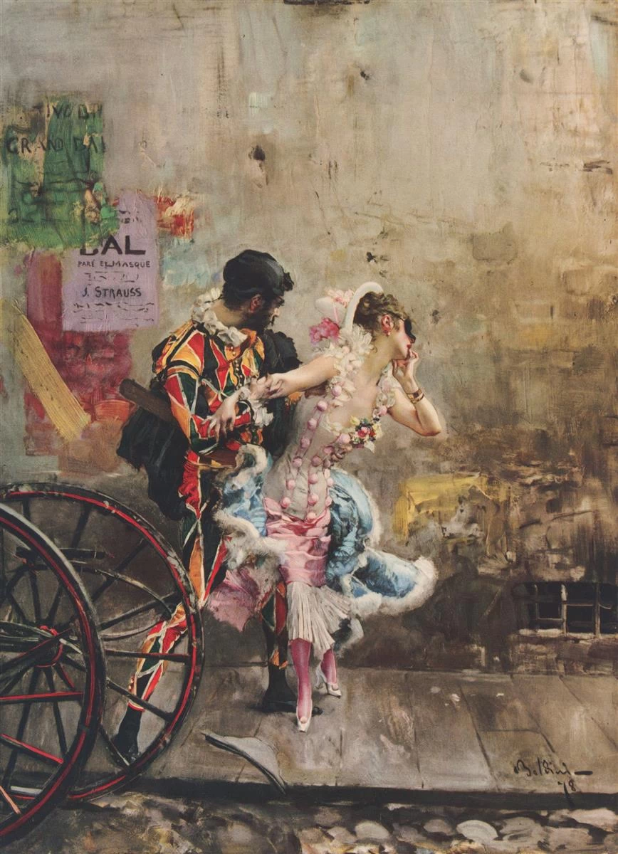 Due personaggi mascherati (dopo la festa di Capodanno), 1877